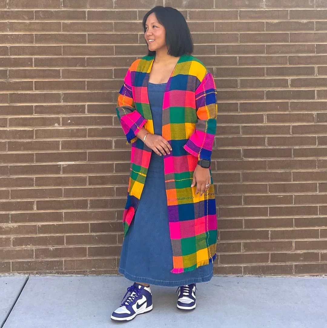 "My $4.00 thrifted wool blanket I upcycled to dupe a $400 duster!"