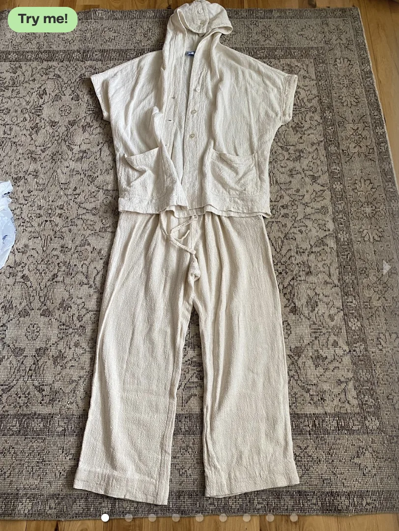 Vintage 80s Sangam Imports Cotton 2 Pc Set