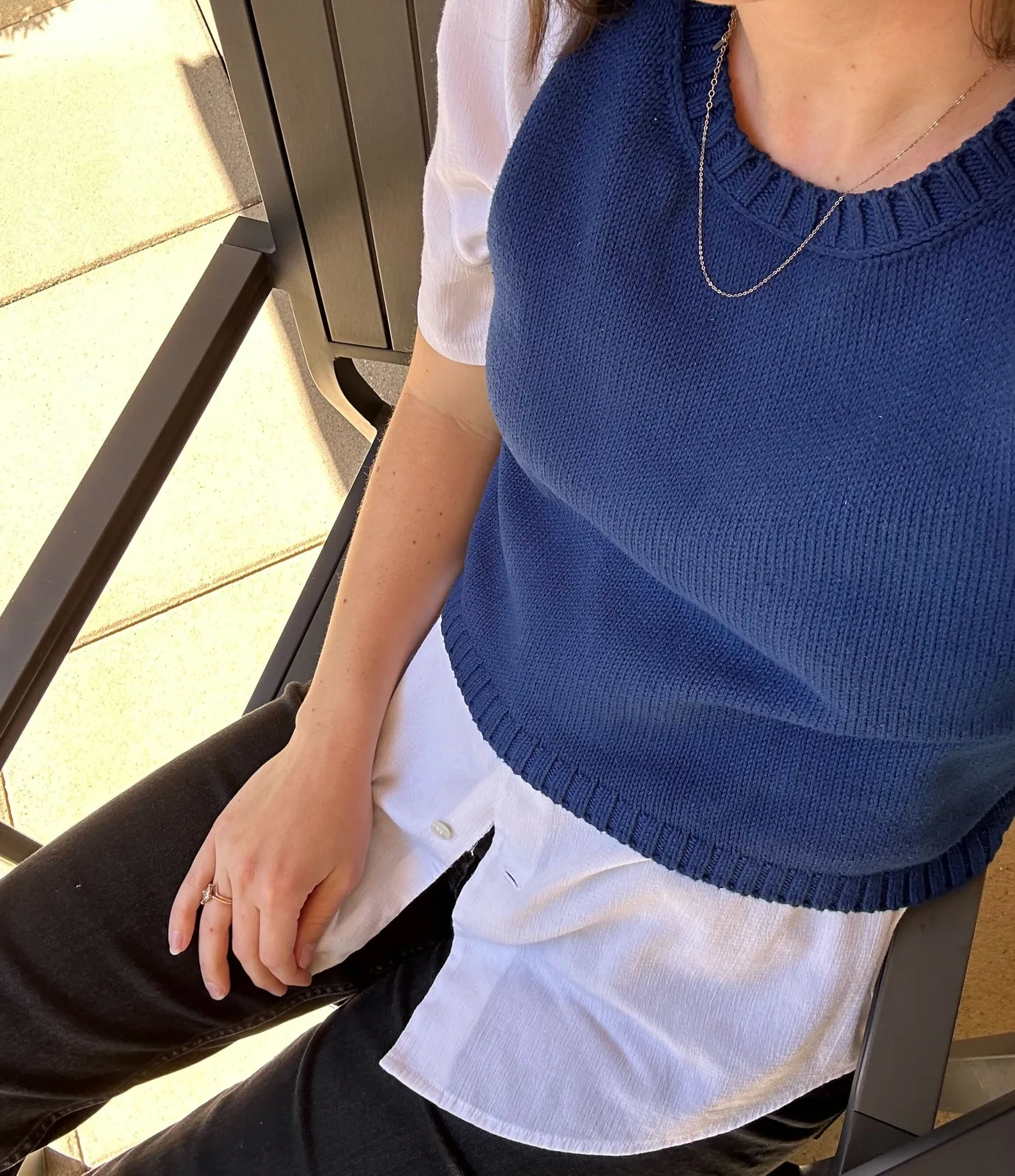 Sweater vest is from Etsy, dyed with Rit Dye.